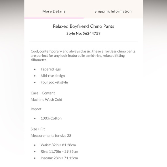 Free People Relaxed Boyfriend Chino Pants Size 26 Pale Pink 100% Cotton - Picture 10 of 10